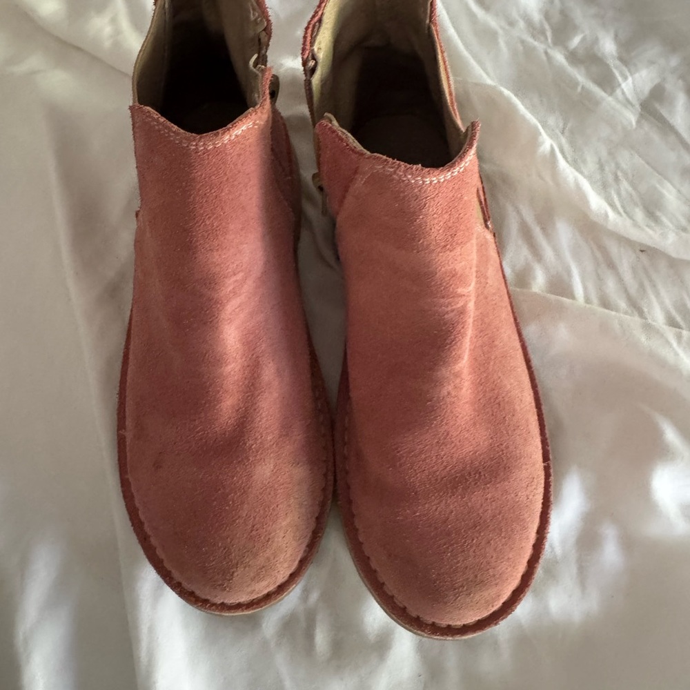 Kids Suede Ankle Boots - Pink